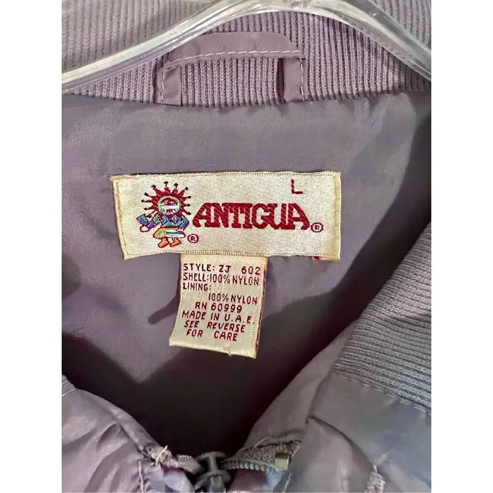 Vintage Antigua Nylon Indian Creek Gray Golf Jacket Size Large